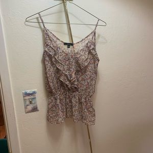 ruffle accent tank top w/ flowers  LABOR DAY SALE